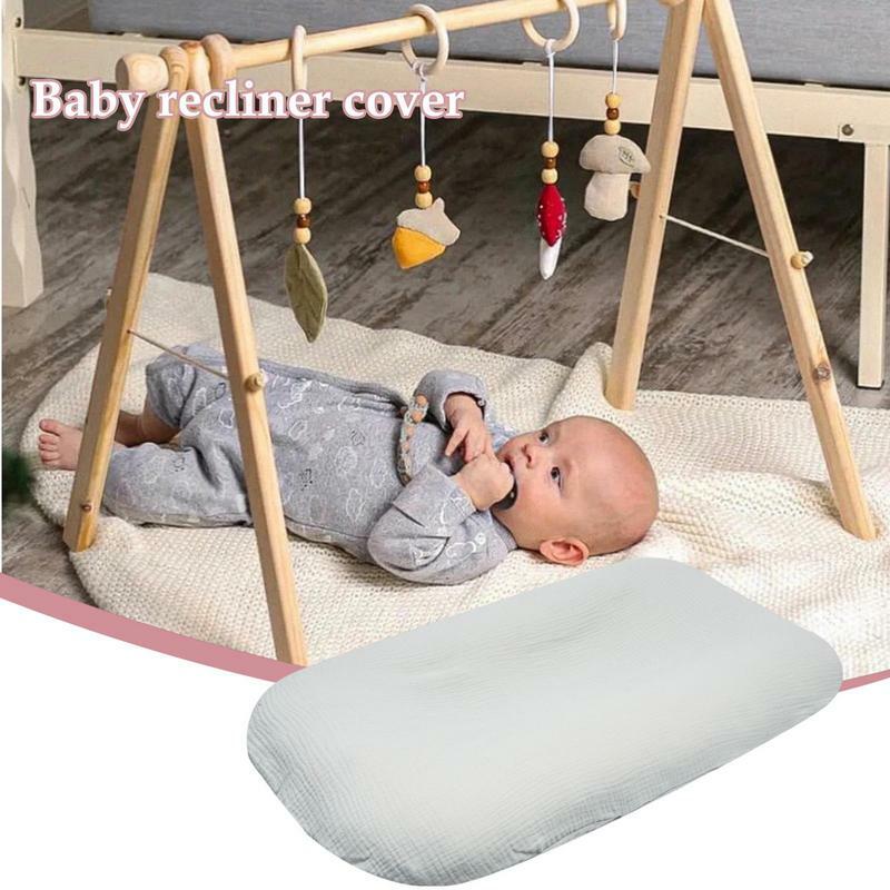 Pokrowiec na leżak dla noworodka pokrowiec na leżak z organicznej bawełny na łóżeczka w jednolitym kolorze poduszka dla noworodka