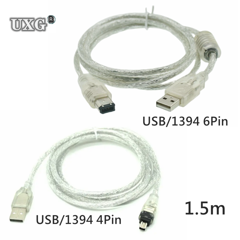 سلك Firewire iee ee ذكر إلى USB كابل بيانات ذكر ، محول محول ، سلك كابل للكاميرا ، بطاقة اكتساب DV ، في m ، 4Pin ، 6 دبوس