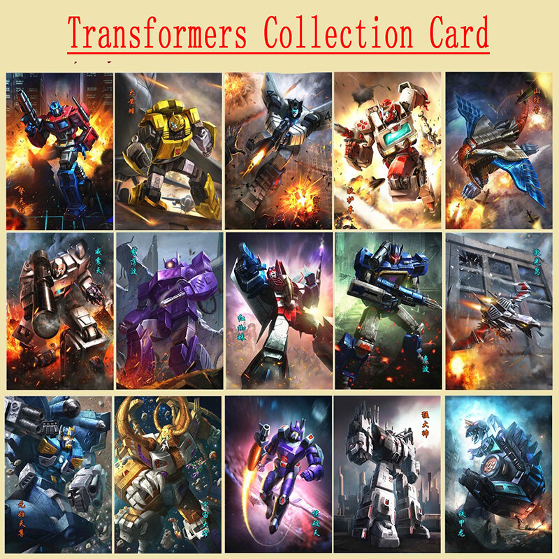 Anime Transformers karta kolekcjonerska karta znaków 258pc wszystkie zestaw świąteczny prezent dla chłopca brązujący Flash Card
