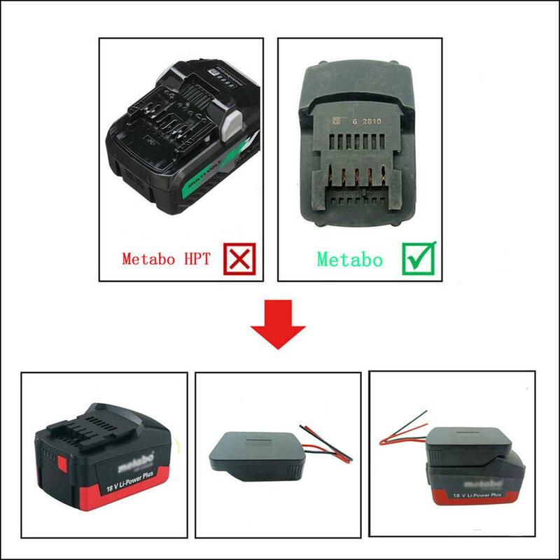 Lithium Battery Adapter Compatível para Metabo, Power Connector, Base Adaptador Ferramentas, Adequado para 18V Dock