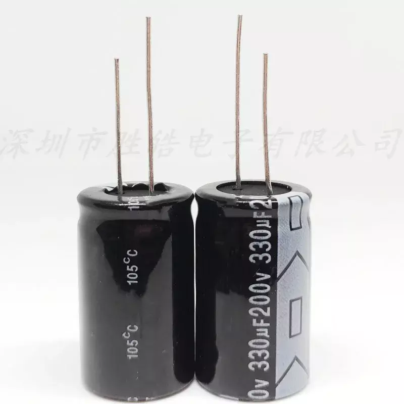 (5PCS) 200 v330uf objętość: 18x5 aluminiowe kondensatory elektrolityczne 200 v330uf wysokiej jakości