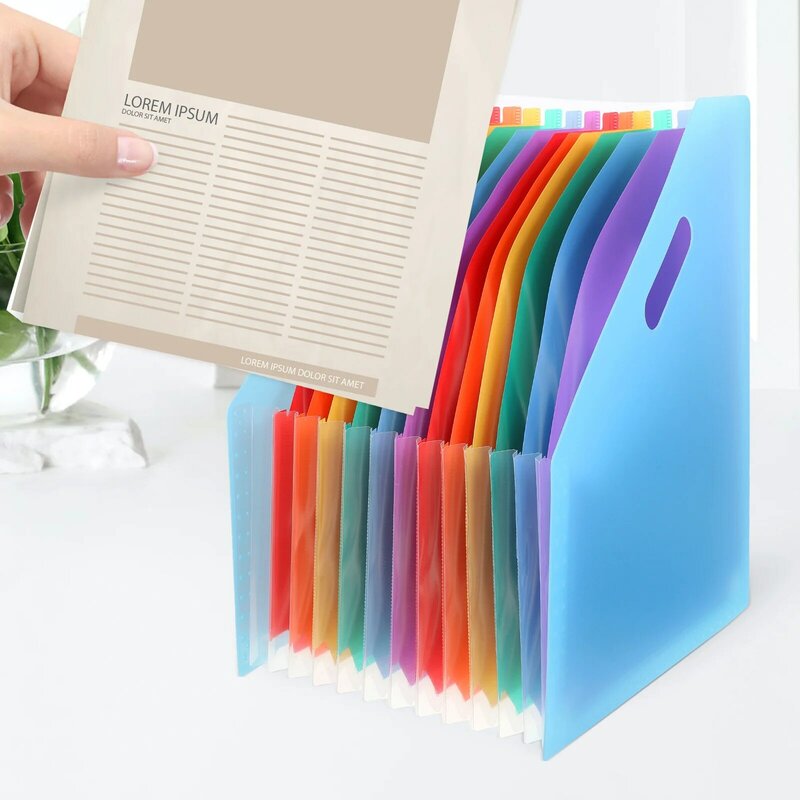 Accordian Rainbow Organ Storage, Pasta de arquivos para material de escritório, Pastas de arquivos para escritório, Armazenamento de arquivos, 3, A4