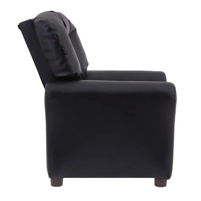 كرسي كرسي من الجلد الصناعي للأطفال ، كرسي أسود تقليدي