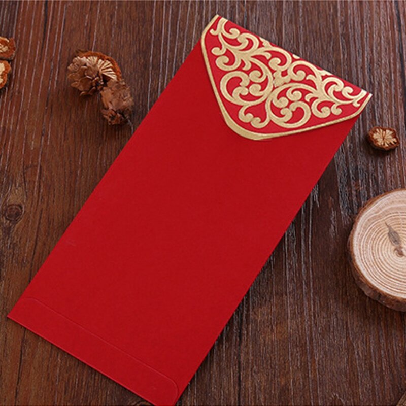 10 buah amplop cap emas merah tahan lama merah serbaguna merah beruntung kartu amplop merah hadiah amplop Selamat Tahun Baru
