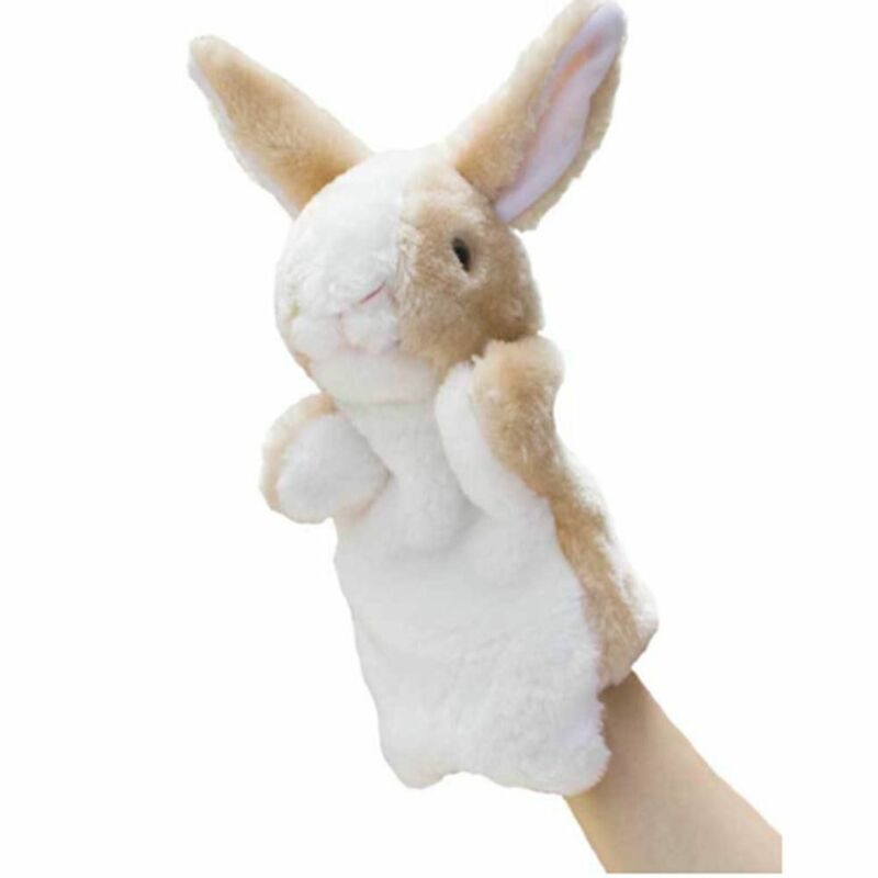 Wypchane zwierzę króliczek pacynka moda kreskówka miękkie 8 kolorów pluszowy królik wczesnej edukacji