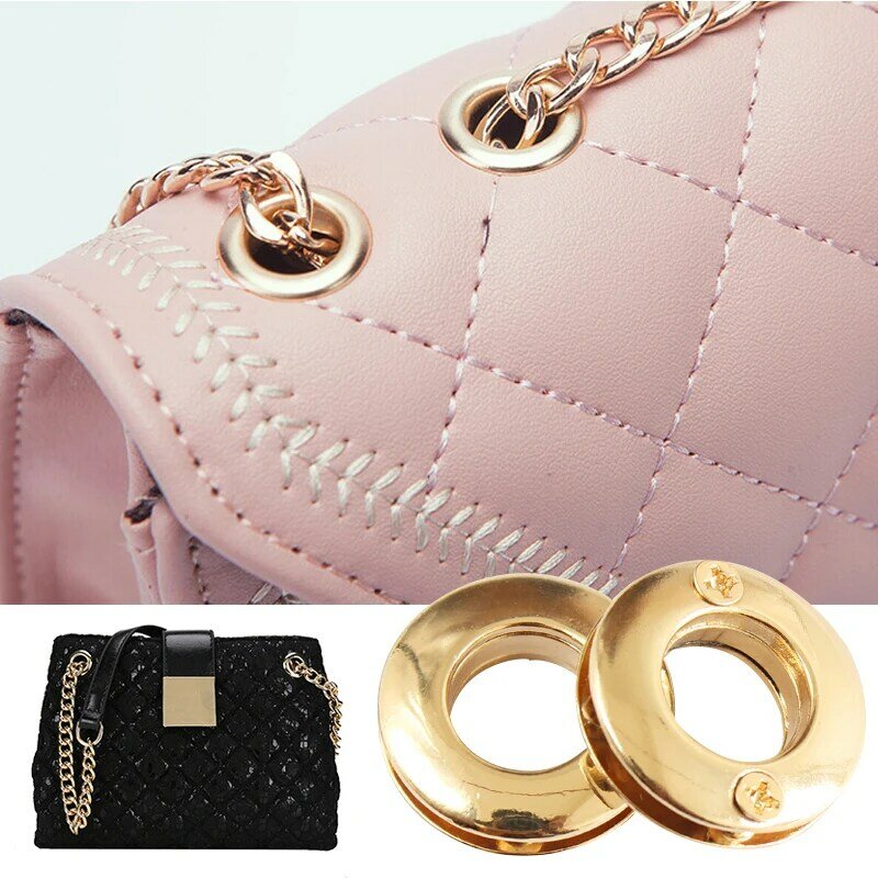 Round Eyelet Button Shoe Clothes Jeans Decoration Bag Accessory Leather Craft Accessory Screw Air Eyelet Gold Screw Back 2pcs
