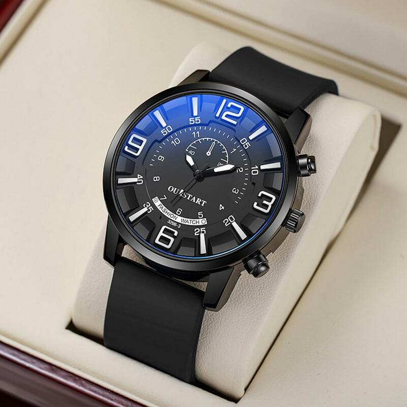 Высокоточные стильные мужские повседневные часы с круглым циферблатом силиконовый ремешок Спортивные кварцевые цифровые часы для подростков на день рождения