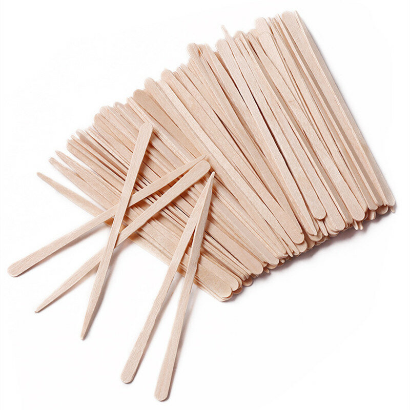 100 шт., одноразовые деревянные палочки для удаления волос