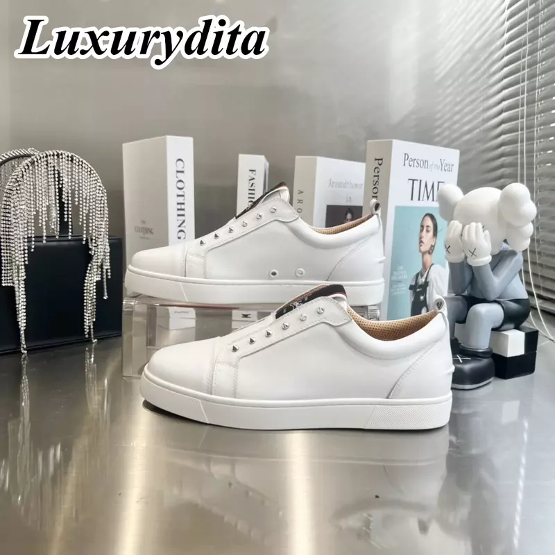 Luxury dita designer männer casual sneakers echtes leder rote sohle luxus frauen tennis schuhe 35-47 mode unisex loafers hj1018