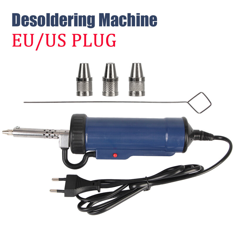 휴대용 전기 진공 납땜 제거 펌프 탈납땜 기계, 자동 주석 빨판, 3 개의 흡입 노즐, ADT03 EU/US 플러그