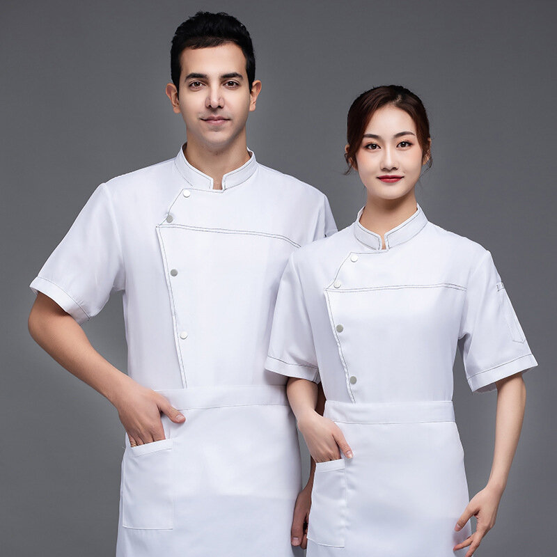 Chef Overalls Men's Short-Sleeved Western Restaurant Kitchen Clothes Men's and Women's Chef Chef Uniform Long-Sleeved Spring and