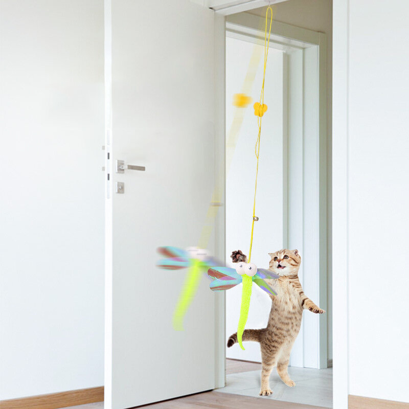 Brinquedo interativo Gato Pendurado Simulação Engraçado Self-hey Swing Teasing Cat Toy para Gatinho Jogando Teaser Wand Toy Cat Pet Supplies