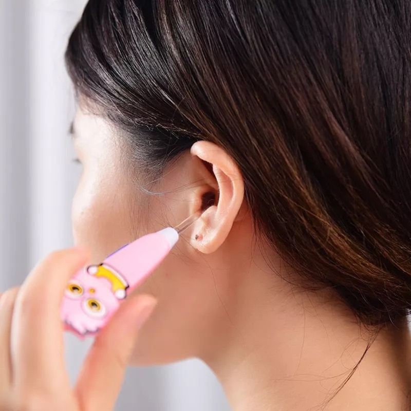 Safe Led Lighting Ear Pick Spoon Earwax Curette Ear Spoon Remover Cleaning Tool