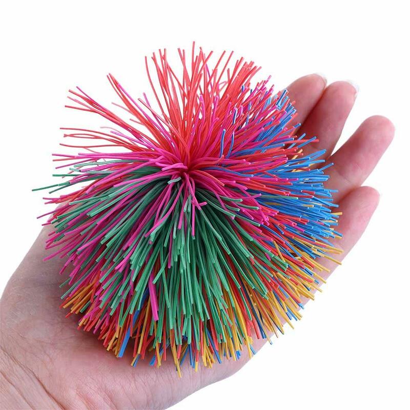 Stress Relief 6cm/9cm Toy Balls Rainbow Fidget Sensory Ball Baby Stretchy Ball Bouncy Stress Balls Monkey Stringy Balls