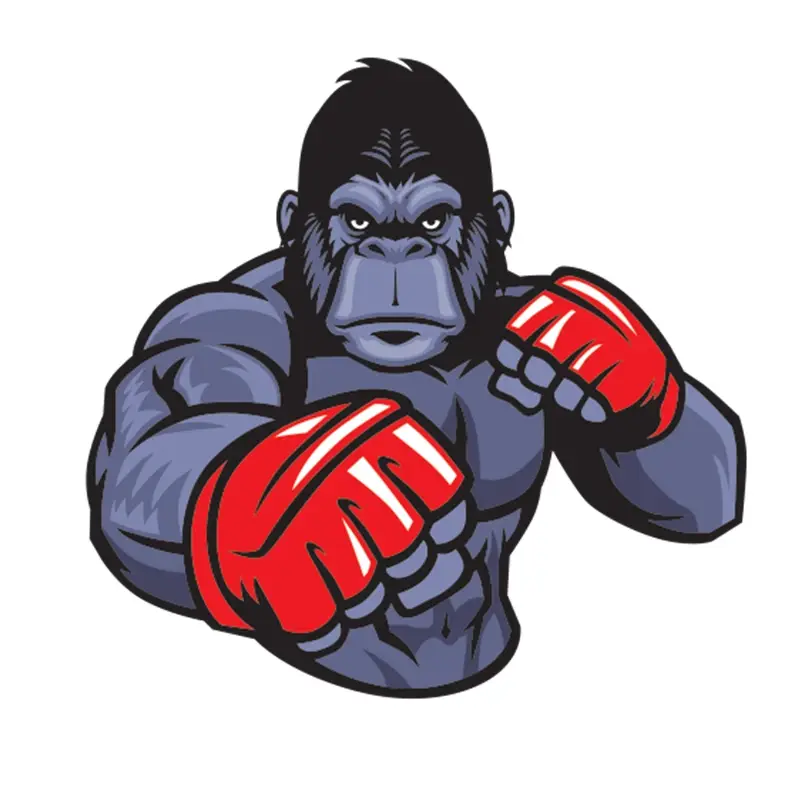 Personality  Gorilla Fighter Waterproof Car Sticker on Motorcycle Laptop Decorative Accessories Vinyl Decal,13CM*8CM