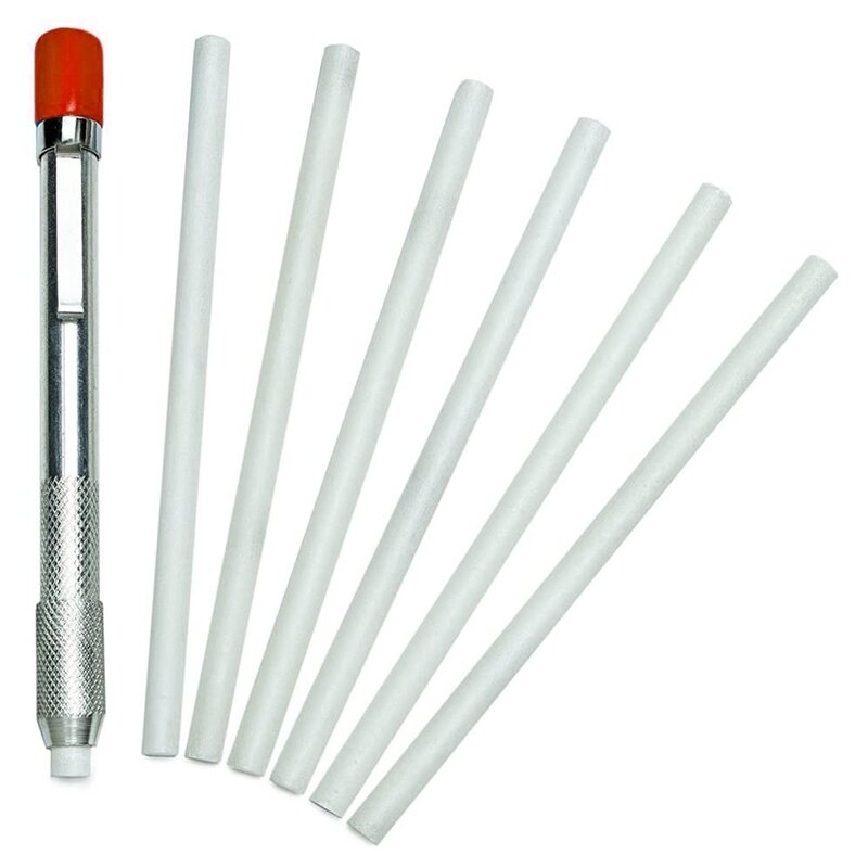Round Soapstone Holder With 7 Round Professional Quality Soapstone Pens For Welding And Welders