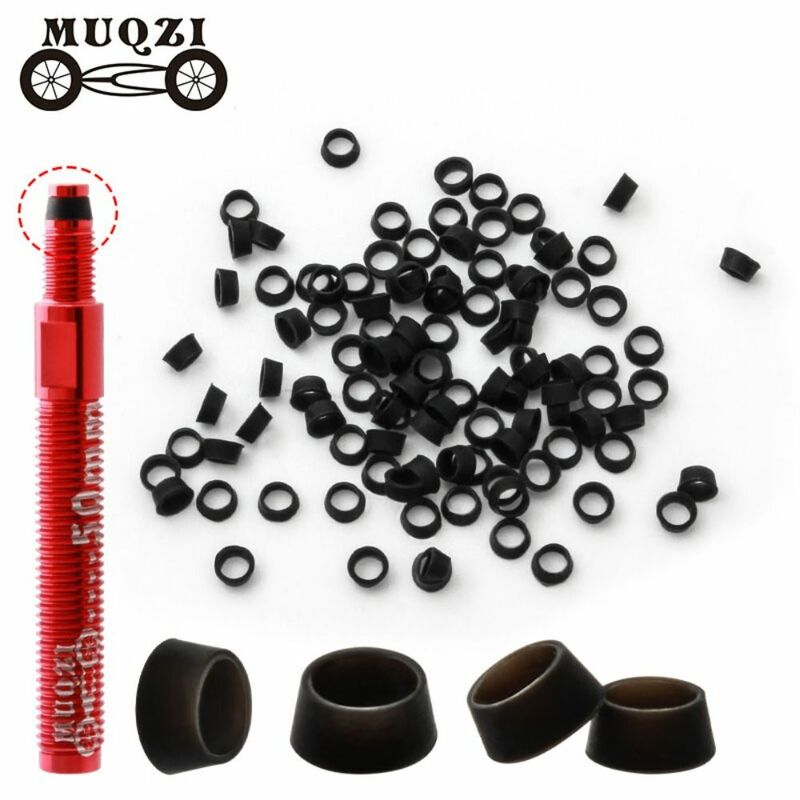 MUQZI-anillo negro para neumático de bicicleta, boquilla de aire extendida francesa de alta calidad, accesorios para bicicleta, 100 unids/lote por bolsa