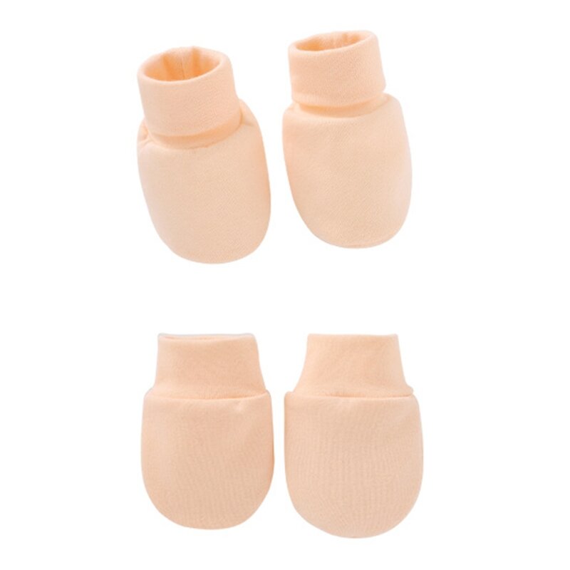 Gants anti-rayures couvre-pieds visage pour Protection coton doux mains pieds cheville chaussettes pour 0-12 mois bébé Handguar