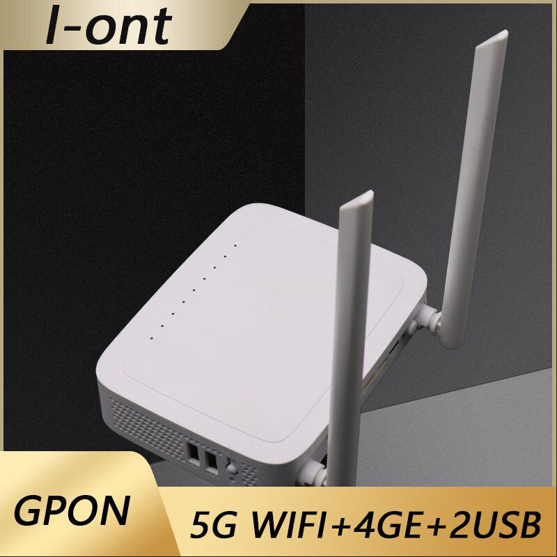 H3-2S GPON ONU 4GE + 2USB 듀얼 밴드 2.4G 및 5G AC Wifi 5 안테나 섬유 모뎀