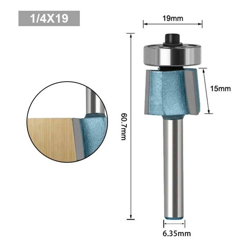 Router Bit Router Bits Abs Plastic Blade Bevel Edging Cutter Degree Stainless Steel Three Edge Blue Cutting Tasks