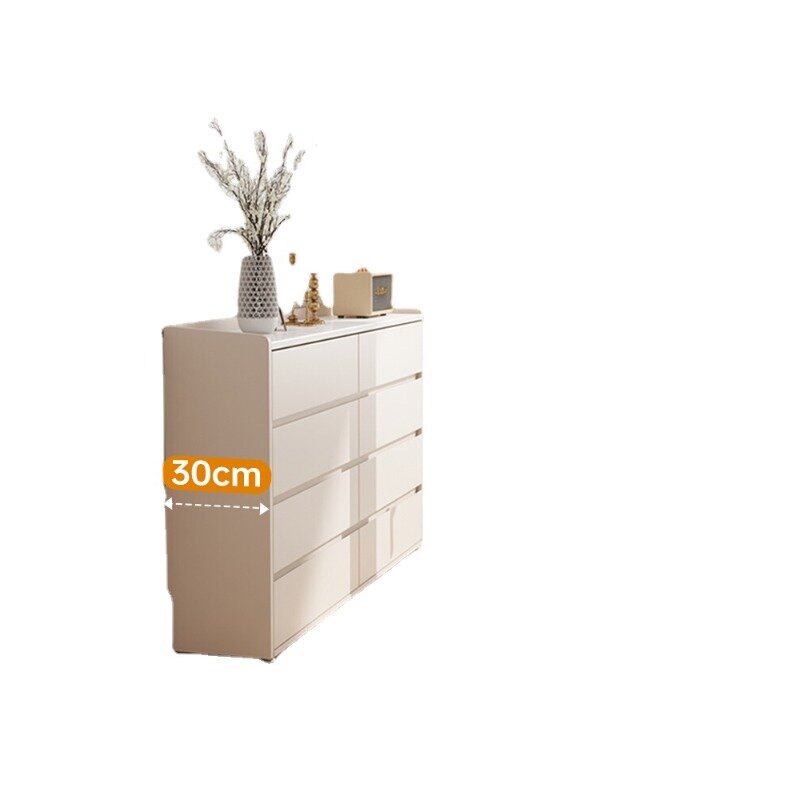 Sypialnia osiem wiadro szafka ultra-cienka 30cm w stylu kremowym minimalistyczna szafka z pięcioma kubełkami na łóżko