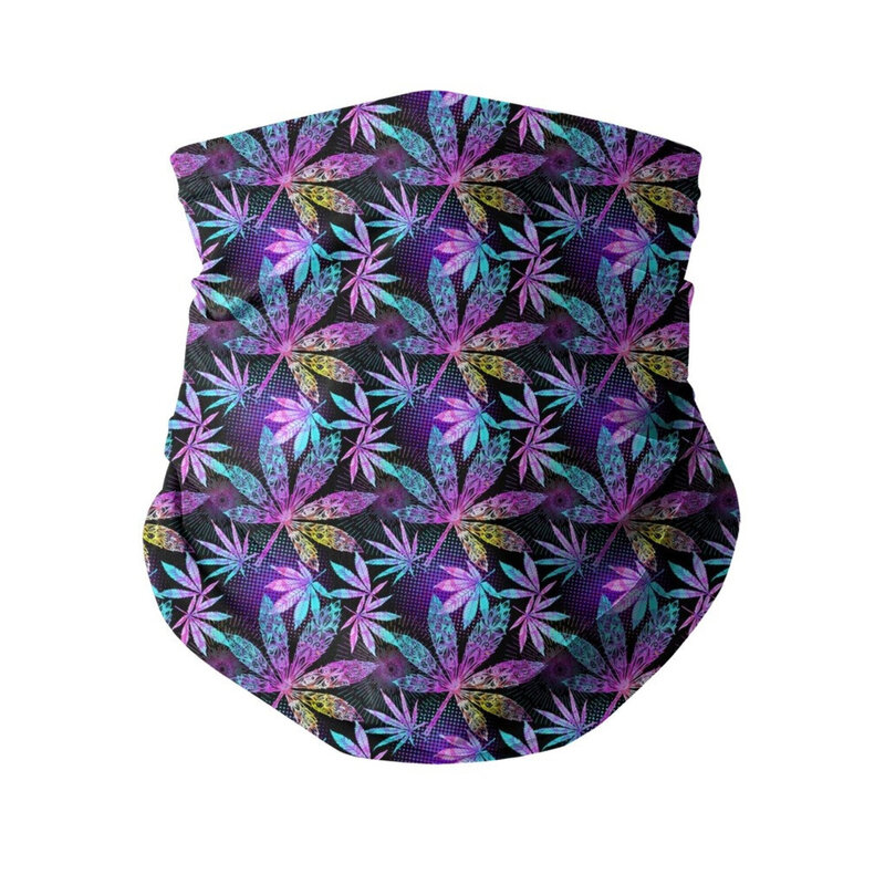 Weed Floral Polynesian Bandanas Unisex Neck Gaiter For Outdoor Sports 3D Mask Buffs Neck Warmer Face Shield Scarves