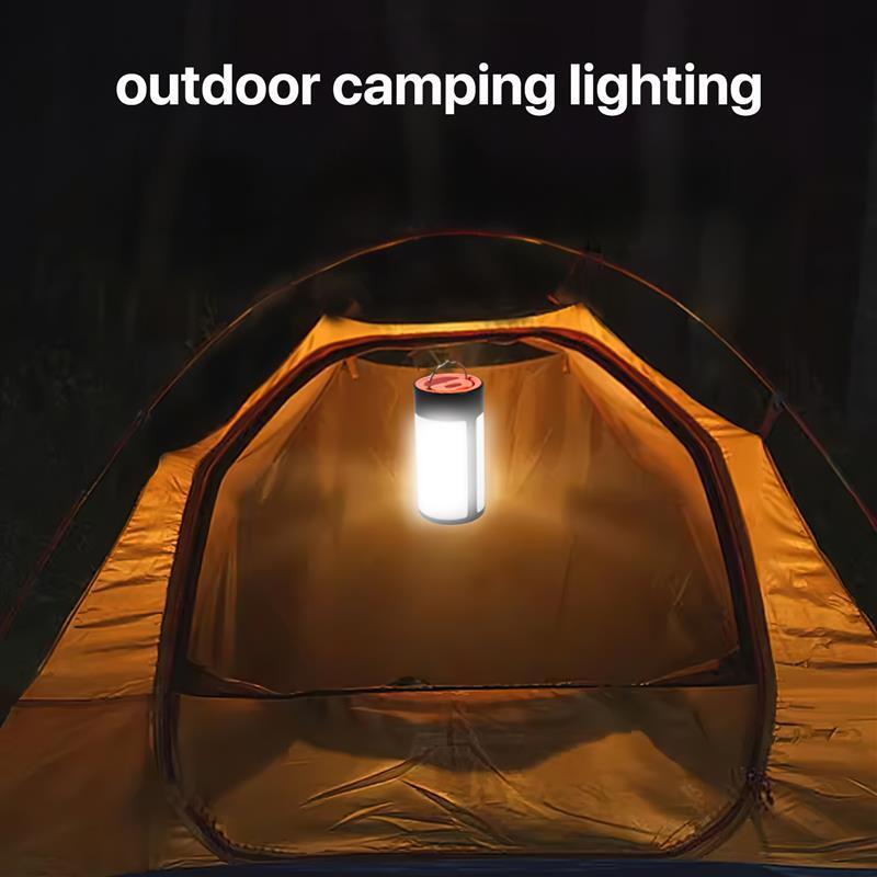Solar Camping Lantern Waterproof LED Tent Light Type-C Rechargeable Hanging Lights 5 Modes Power Bank Function For Hiking Home