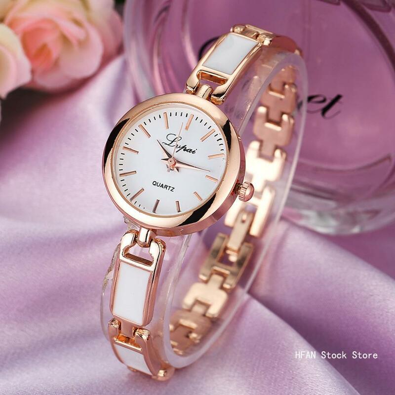 Damski kwarcowy bransoletka do zegarka okrągły kwarcowy ruch elegancki prezent moda biżuteria damski dziewczęcy zegarek na rękę odzież na co dzień