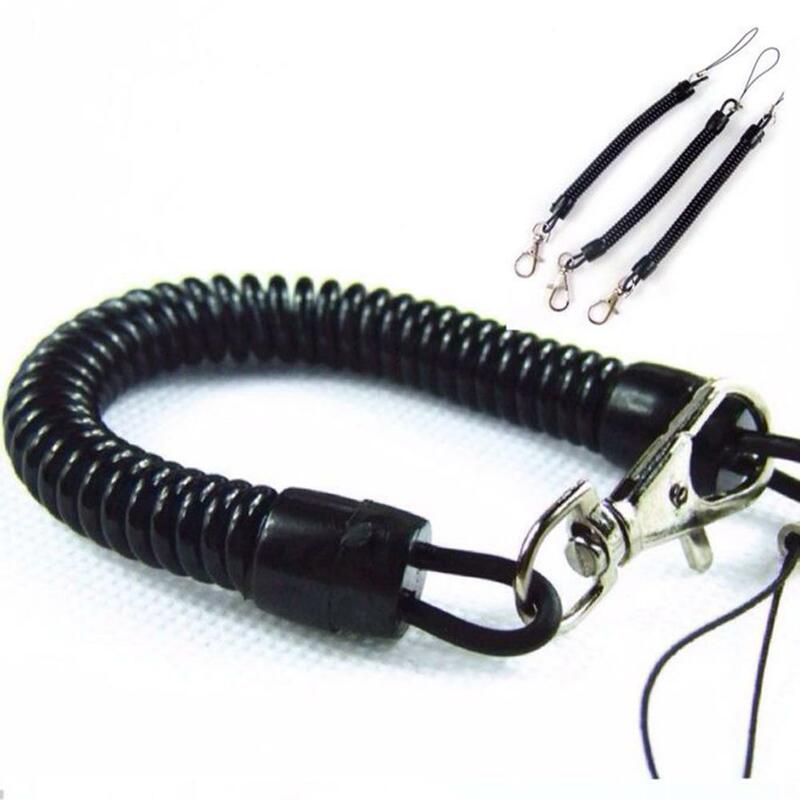 Lockable Key Rope com bobina elástica, colhedor, pesca faltando corda, Koord Key Chain, estiramento Tether, Primavera Corda, Fashion Wire, 5, 3, 1