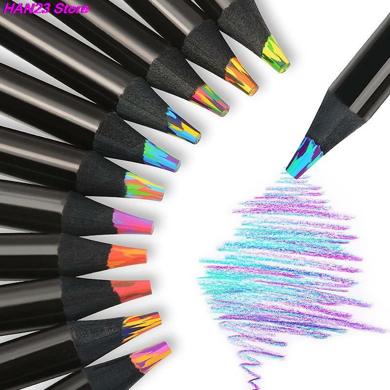1PC Concentric Rainbow Pencil Painting Crayones Kawaii Colour Pencil Set For Kids Drawing Crayons School 8/12Colors Pencils