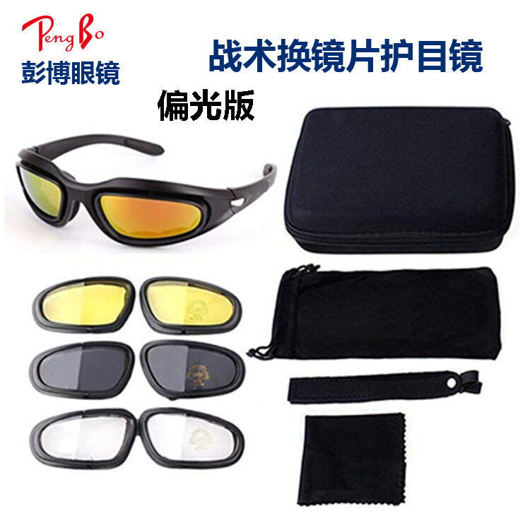 Polarisierte Version Taktischen Schutzbrillen Volle Rahmen Veränderbar Objektiv Motorrad Fahrrad Windschutzscheibe Gläser