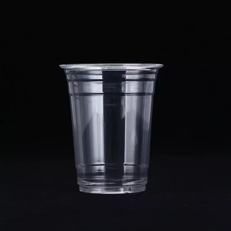 Taza de plástico PET desechable con tapa plana, producto personalizado, tazas de impresión personalizadas para café helado, batido, Soda, Cocktai