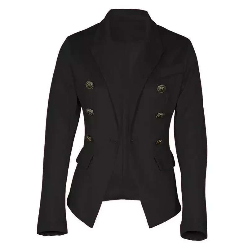 Donne doppiopetto tinta unita formale giacche da lavoro abiti 2021 autunno Blazer Slim cappotto giacca donna Casual Blazer