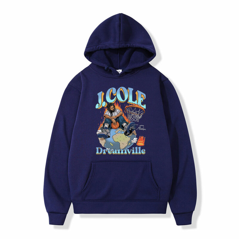 Rapper J. Cole Graphic Hoodie Men Women Hip Hop Aesthetics Hooded Sweatshirts Autumn Winter High Street Fashion Loose Pullovers