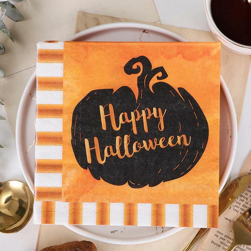 Halloween Napkins2Layers Halloween Paper Tissue Printed Napkins For Halloween Festival Supplies Guest Napkins Party Decorations