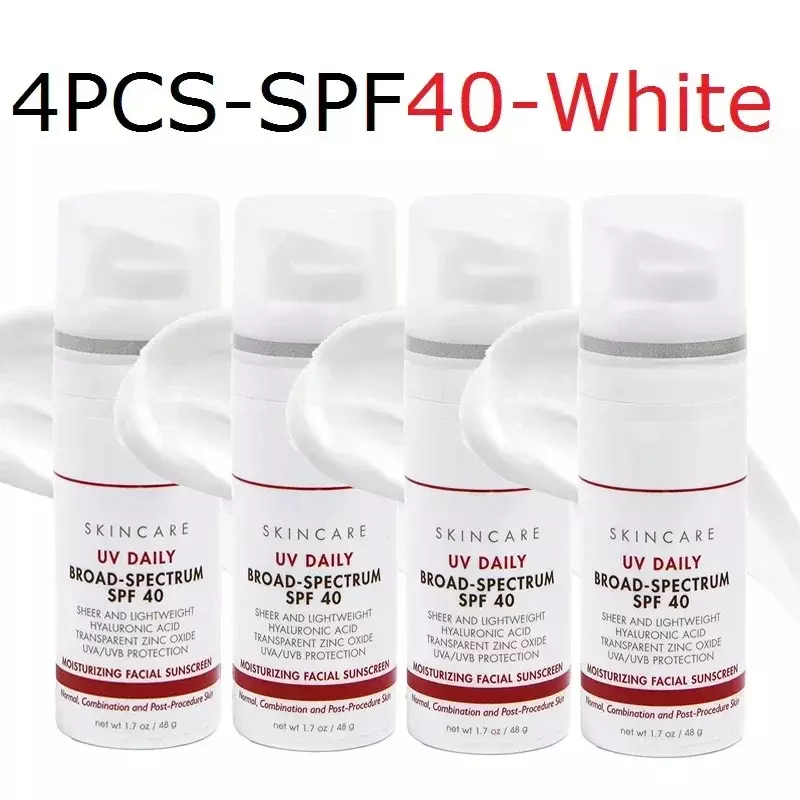 MD 자외선 차단 데일리 와이드 스펙트럼 SPF 40 UV 클리어 SPF 46 틴티드 페이스 선스크린, 민감한 피부 페이셜, 4 개