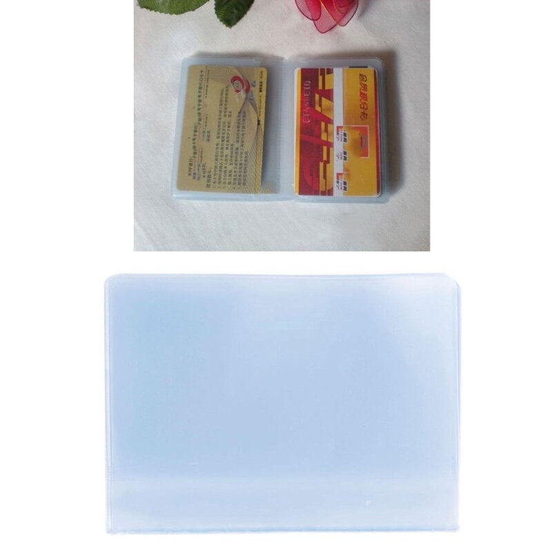 Pochette transparente en plastique PVC, porte-carte crédit, d'identité, pour étui, organisateur, livraison directe