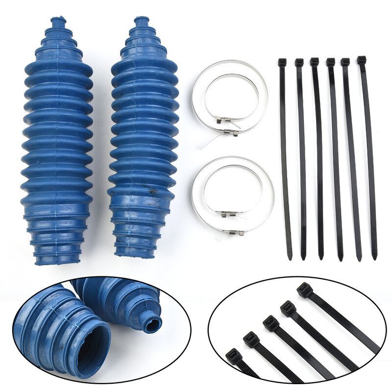 2 Set Universal Silicone Rack And Pinion Steering Boot Pinion Boot Gaiter Kit Blue  Auto Acesssories
