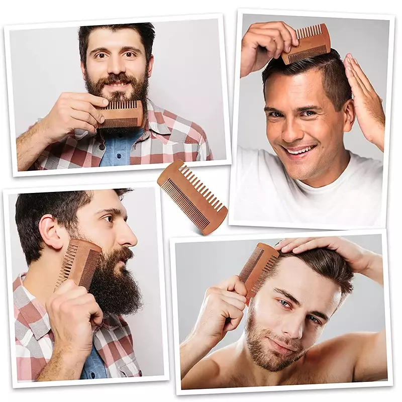 Мужская деревянная расческа для бороды, искусственные зубы, несколько стилей, кожа, модная простая Роскошная расческа для волос в виде усов для мужчин