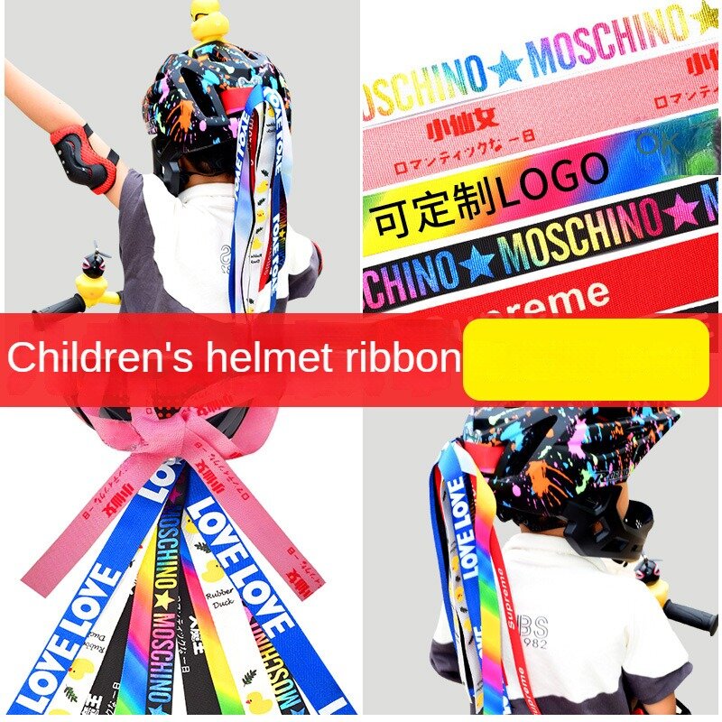 Children's Balance Bike Helmet Streamers Scooters Bicycles Roller Skating Full-face Helmets Decorative Personalized Ribbons