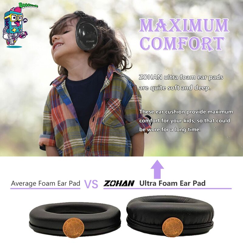 ZOHAN Passive Earmuffs NRR 22dB Protective Ear Plugs For Noise Tactical Hunting Earmuff Anti-noise Ear Protection For kid