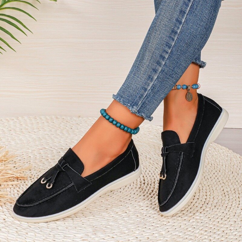 Women Sneakers 2024 New Brand Spring Autumn Casual Flat Sneakers Leather Cashmere Loafers Slip Women Designer Shoes for Women