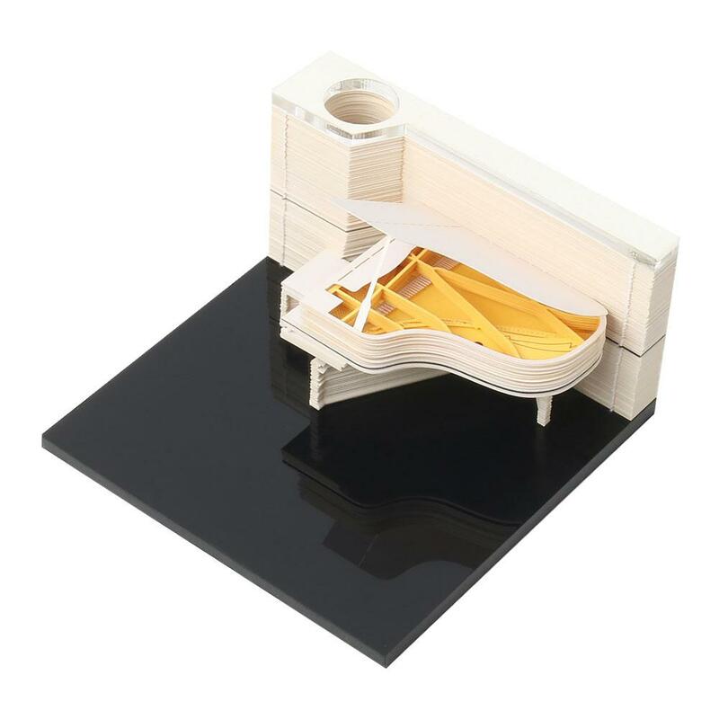 Almohadilla estéreo de Piano Blanco, modelo de papel 3D, regalos de cumpleaños de Navidad para adultos, Kits de caja de regalo de mano de obra meticulosa N8K7