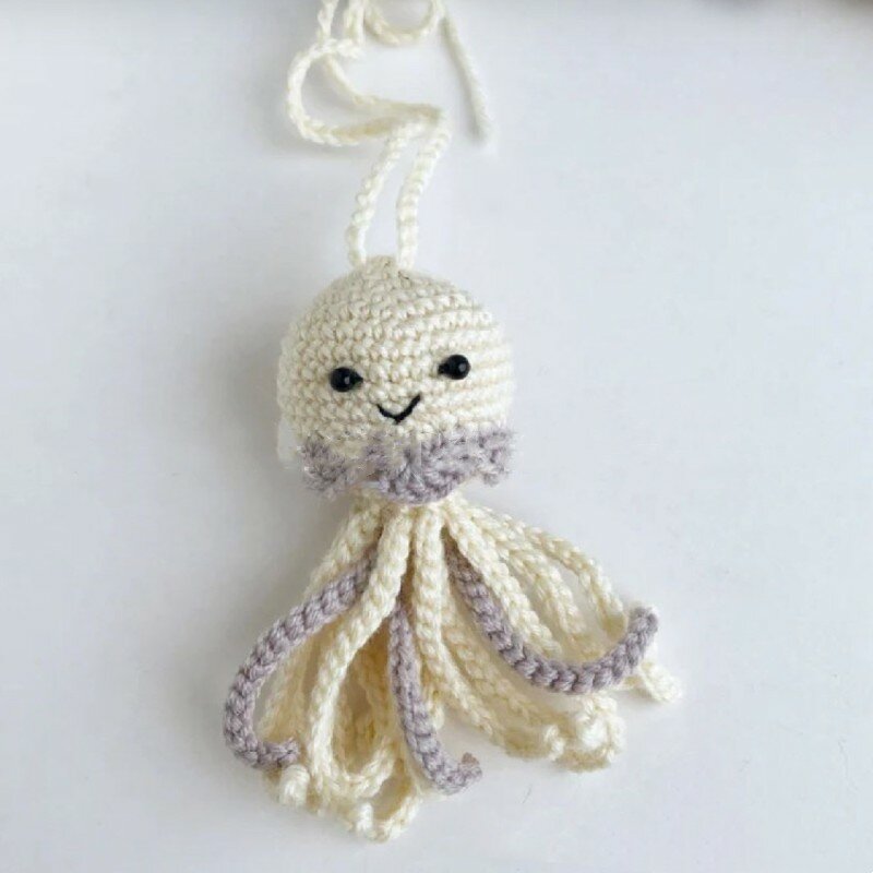 Handgemaakte gebreide Octopus hanger voor kinderkamer decoraties, wol auto accessoires, Hand geweven dier, gebreide, veiligheid