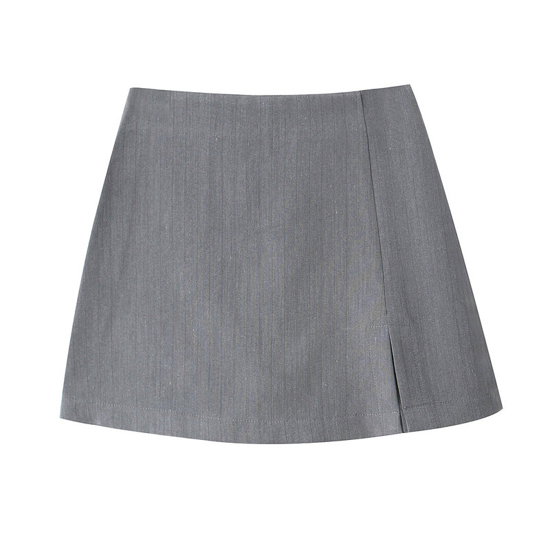 New Fashion Commuter Style High Waist Versatile Wrapped Hip Split Skirt Pants