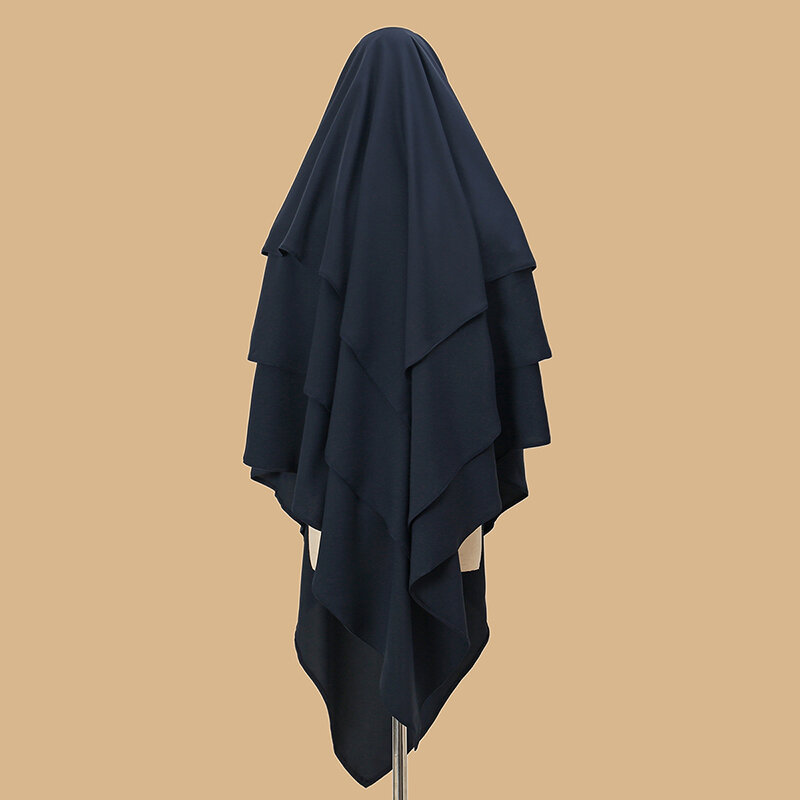 Hijab musulmán de tres colores para mujer, pañuelo de gasa de doble capa, estilo étnico, Oriente Medio