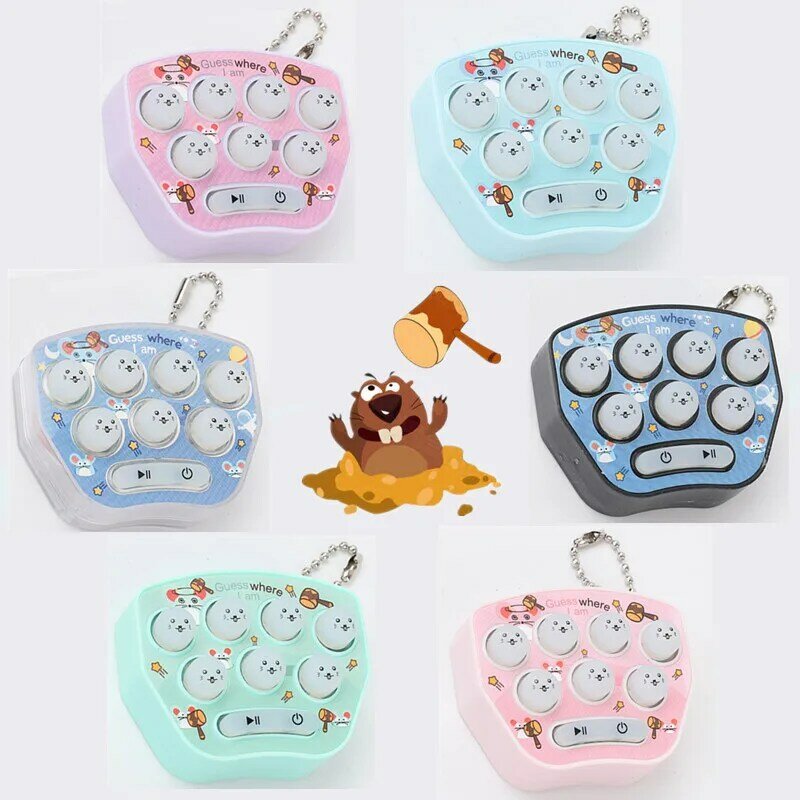 Mini Tasche Spielzeug Keychain Whack-a-Mole Kawaii Cartoon Kunststoff Ornament Geschenk Video Spiel Maschine Anti-Stress-Geschenk für kinder Erwachsene