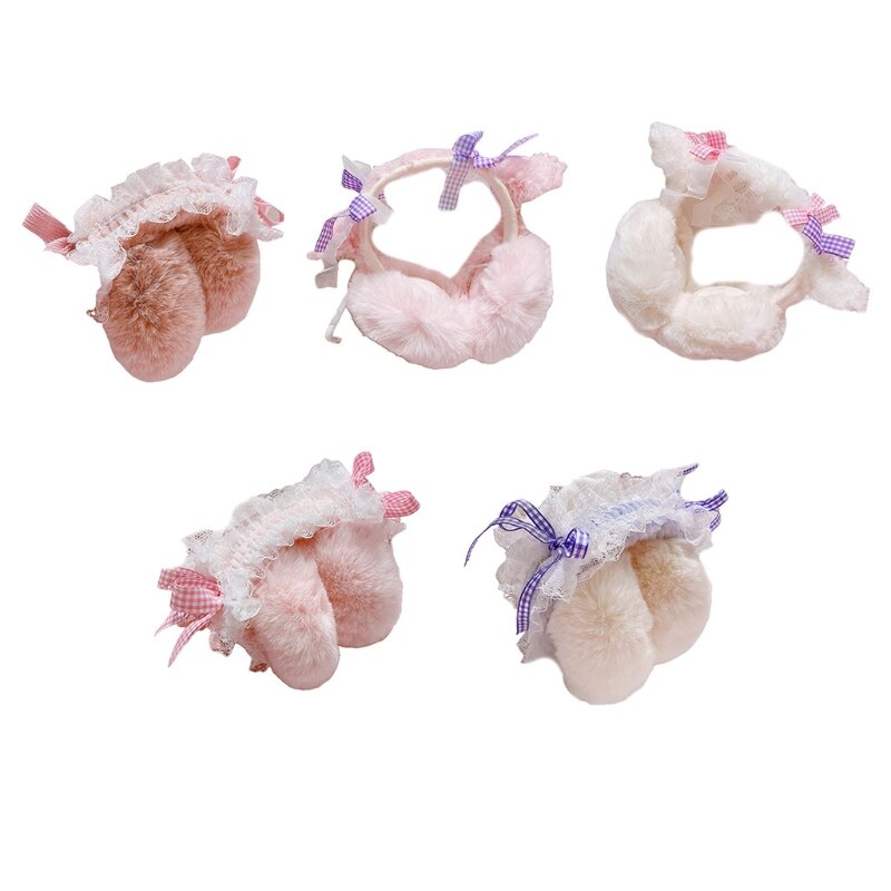2023 New Winter Earmuffs For Girls Headband Soft  Earcap  Earmuffs Foldable Earmuffs Fleece Bows Ear Muffs