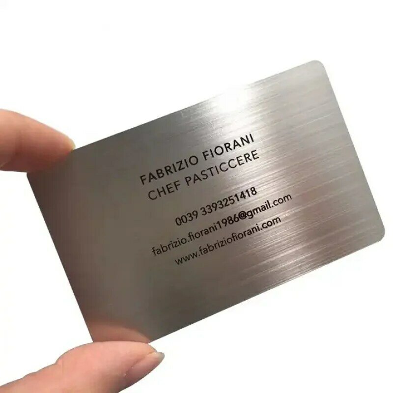 custom    High End RFID NFC metal cards Silver Laser Cut Membership Stainless Steel Brushed Metal Vip Card