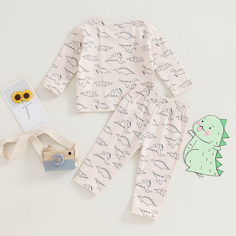 Conjunto de ropa para bebé, jersey de manga larga con cuello redondo y pantalones largos, conjunto bonito de 2 piezas, Otoño e Invierno